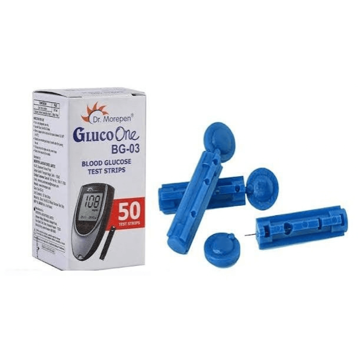 Dr. Morepen BG-03 Gluco One Glucometer Combo, 50 Strips (Multicolor)
